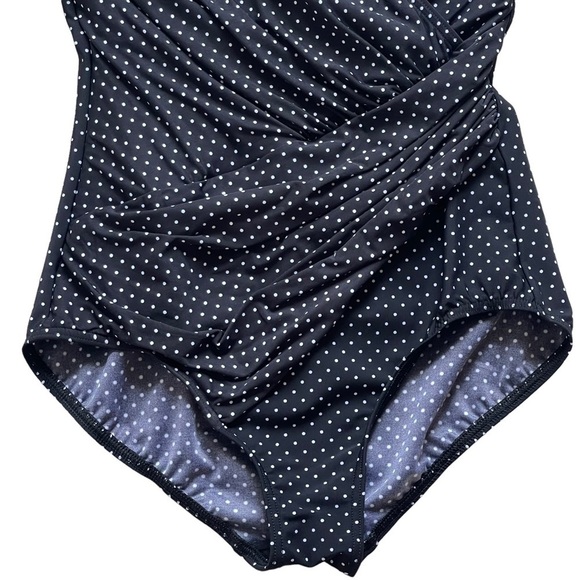 Miracle suit Oceanus Polka-Dot One-Piece Swimsuit Womens Size 12DD Tummy Control - Picture 4 of 8